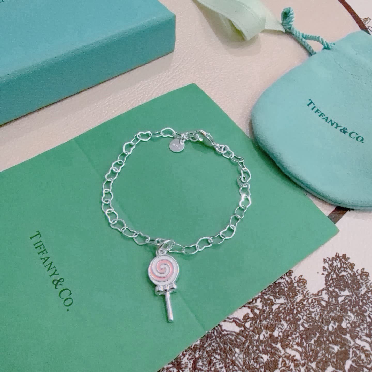 Tiffany & Co. Silver Lollipop Charm Bracelet